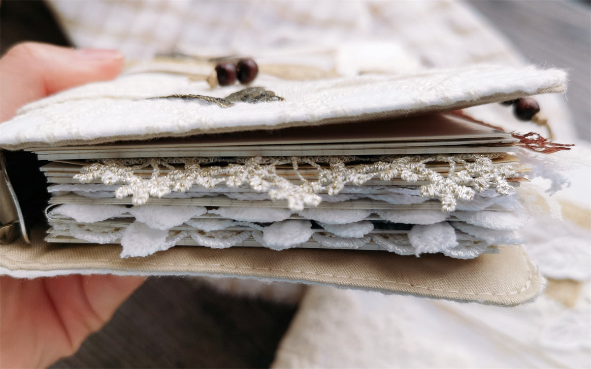 The original retro loose-leaf butterfly A6A5 handbook, fabric, Japanese-style lace handbook cover, card book storage