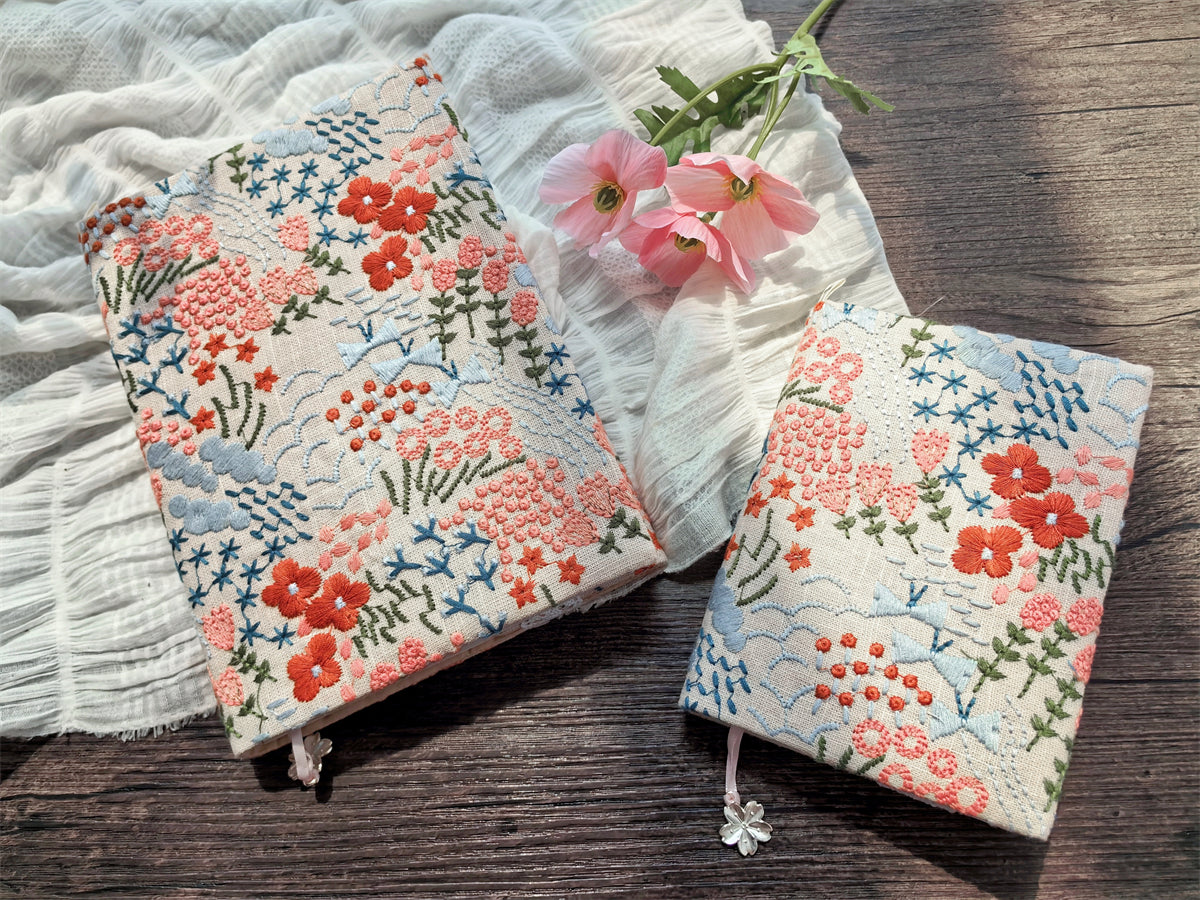 Kohara Ryu Floral Collection Japanese-Style Embroidered Linen Journal