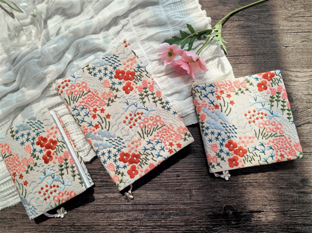 Kohara Ryu Floral Collection Japanese-Style Embroidered Linen Journal
