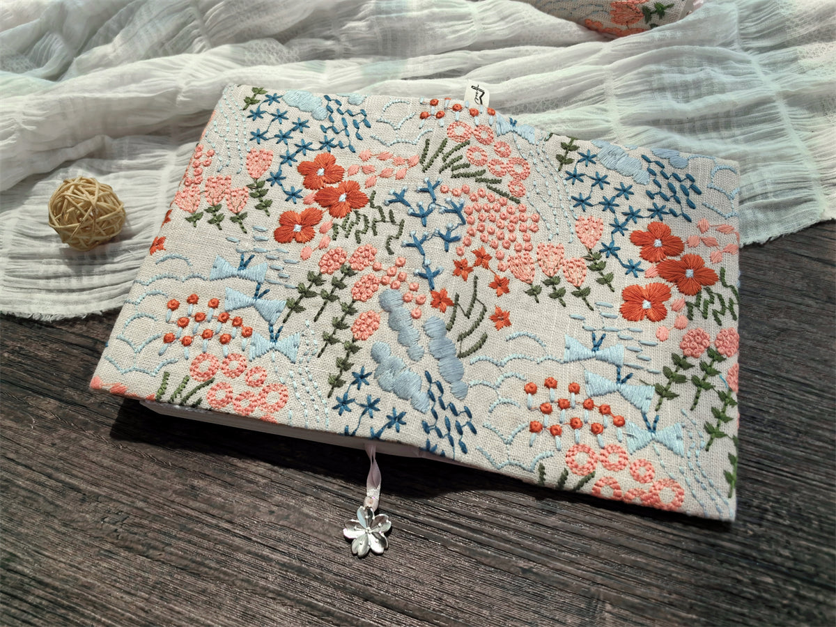Kohara Ryu Floral Collection Japanese-Style Embroidered Linen Journal