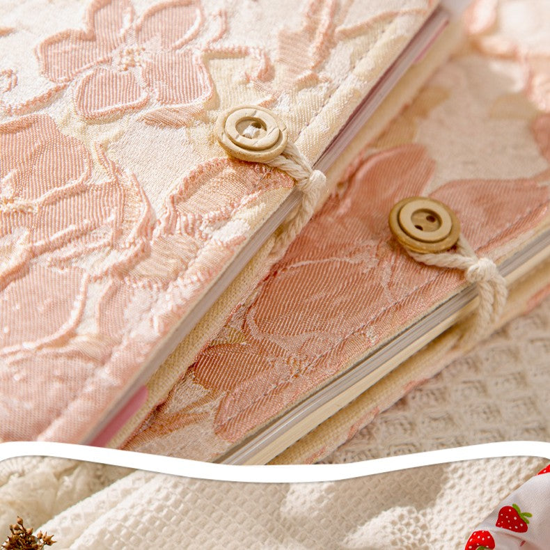 A5 Binder, 6 Ring Binder, Refillable Notebook, Embroidery Journal, Budget Binder, Sketchbook 6"x8", Travelers Journal, Gift for Girls, Pink Peach Blossom, Planner Binder