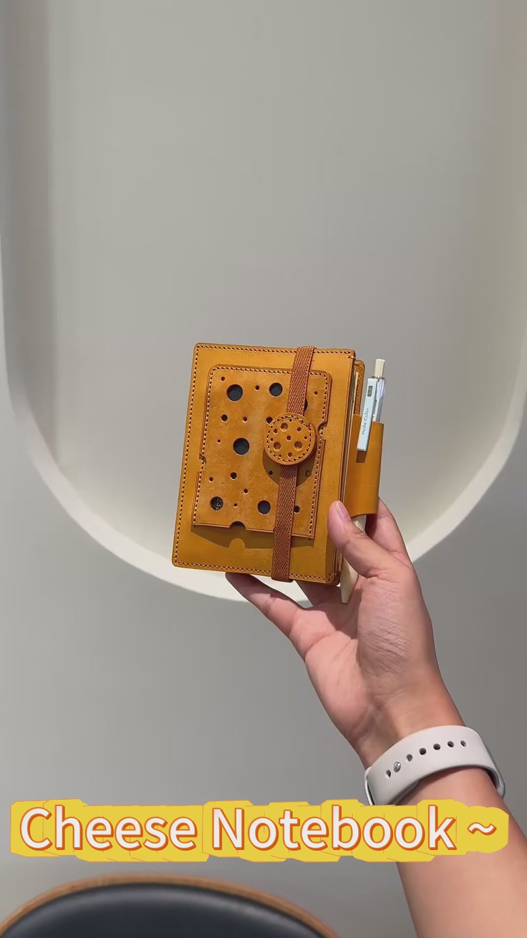 Cheese Notebook ~ Vegetable-tanned cowhide top layer genuine leather handcrafted loose-leaf creative notebook